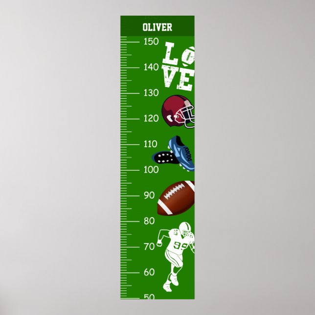 Football Theme Growth Charts (Front)