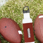 Football Theme Monogram Number Sports Water Bottle<br><div class="desc">Inspired by the great game and the pigskin football, here's a quirky gift for dads that have a gameplan to drink more water. Add his initial and his number (could be his age - or maybe the number of his favorite player) Suitable for all football fans and not just for...</div>