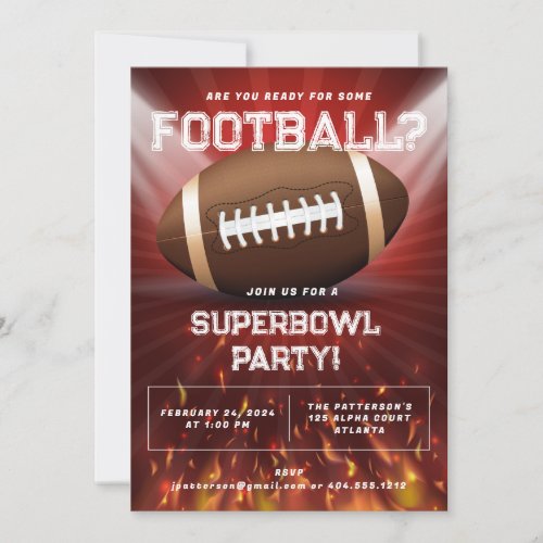 Football Theme or Superbowl Party  Invitation