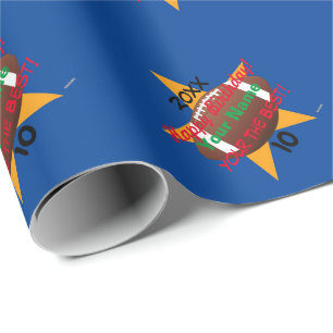 Football Theme Personalized Birthday Gift Wrap