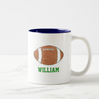 Football theme personalized mug