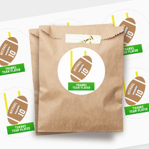 Football Theme Sports Birthday Party Thank You Classic Round Sticker