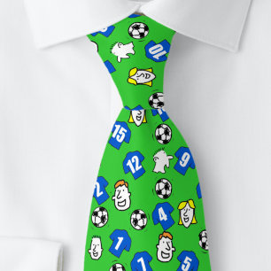 Football Theme with Blue Shirts Neck Tie