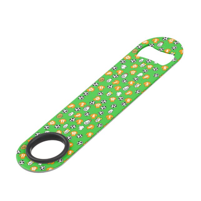 Football Theme with Orange Gold Shirts Bar Key (Front Angled)