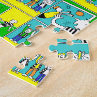 Football Theme with Players and Fans Jigsaw Puzzle