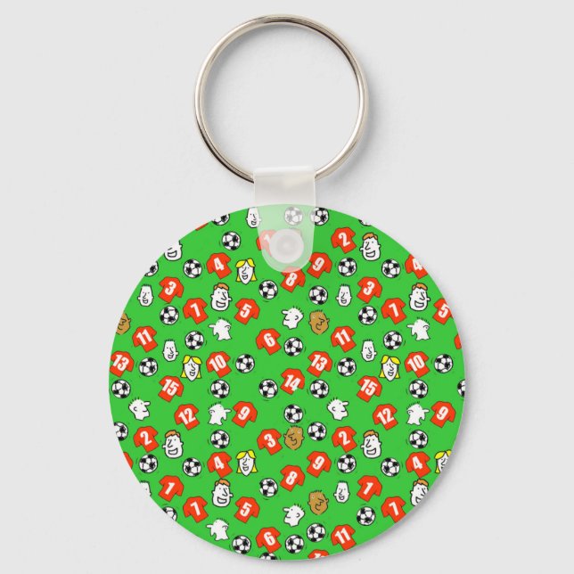 Football Theme with Shirts in Red Keychain (Front)