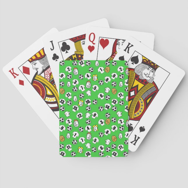 Football Theme with White Shirts Poker Cards (Back)