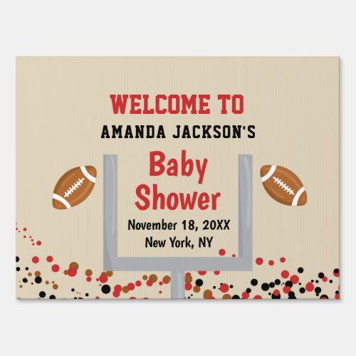 Football Themed Baby Boy Shower Welcome Sign