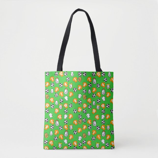 Football themed bag with shirts in orange gold (Front)