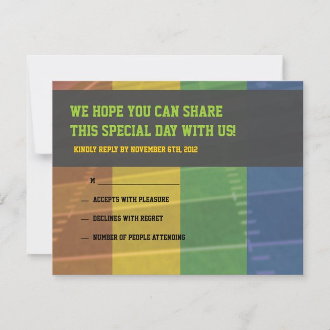 Football Themed Bar Bat Mitzvah Reply Card (Front)