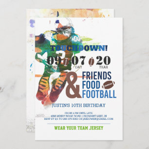 Football Themed Birthday Invitation