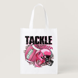 Football-themed Breast Cancer Awareness Grocery Bag