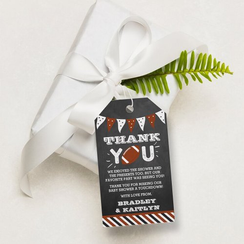 Football Themed Co_ed Baby Shower Gift Tags