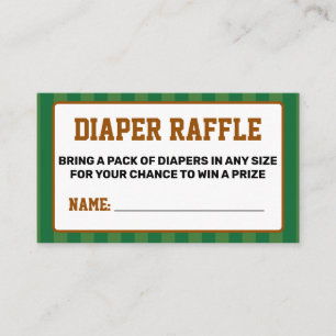 Football Themed Diaper Raffle Enclosure Card