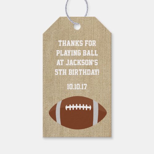 Football Themed Favor Tags