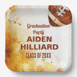 Football Themed Graduation Party  Paper Plates