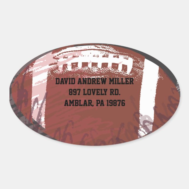 Football Themed Invitation Return Address Sticker (Front)