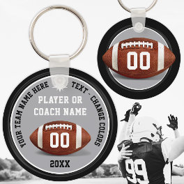 Football Themed Party Favors, Custom Football Keychain
