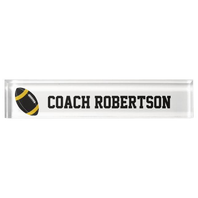 Football Themed Personalized Desk Name Plate (Front)