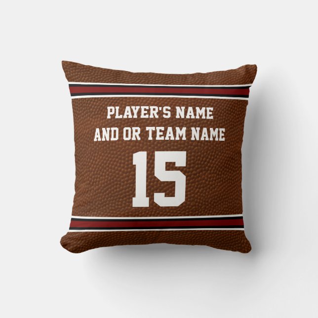 Football Throw Pillows PERSONALIZED with Your Text (Front)