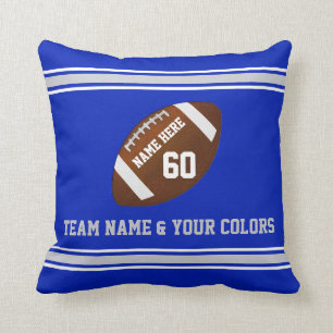 Football Throw Pillows with YOUR TEXT and COLORS