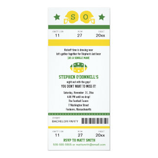 Football Ticket Bachelor Party Invitation