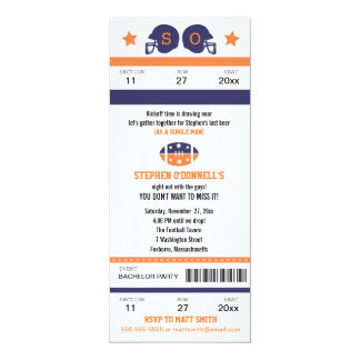 Football Ticket Bachelor Party Invitation