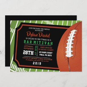 FOOTBALL TICKET Bar Bat Mitzvah Invitation