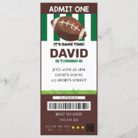 Football Ticket Birthday Boy Sports Creative