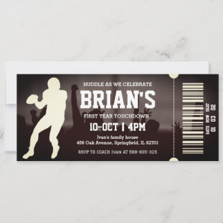 football ticket birthday invitation