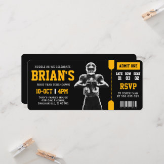 football ticket birthday invitation
