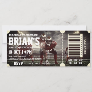 football ticket birthday invitation