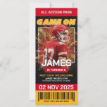 Football Ticket Birthday Invitation, Digital Invitation