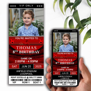 Football Ticket Birthday Party Photo Invitation