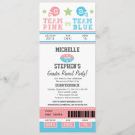 Football Ticket Gender Reveal Baby Shower Invitation