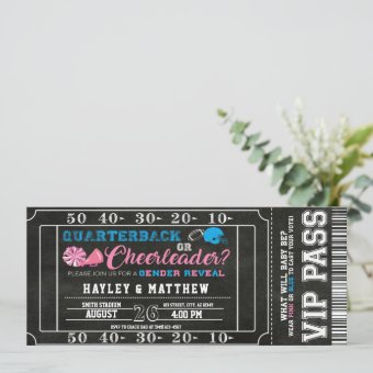 Football Ticket Quarterback or Cheerleader Baby Invitation | Zazzle