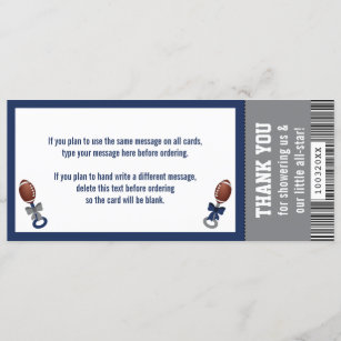 Dallas Cowboys Invitations & Thank You Card Sets