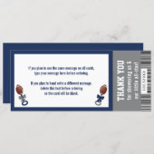 Football Ticket Thank You Card, Baby Shower Invitation (Front/Back)