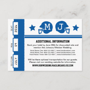 Football Ticket Wedding Information Enclosure Card