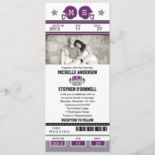 Football Ticket Wedding Invitation