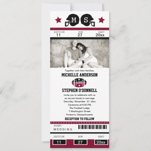 Football Ticket Wedding Invitation