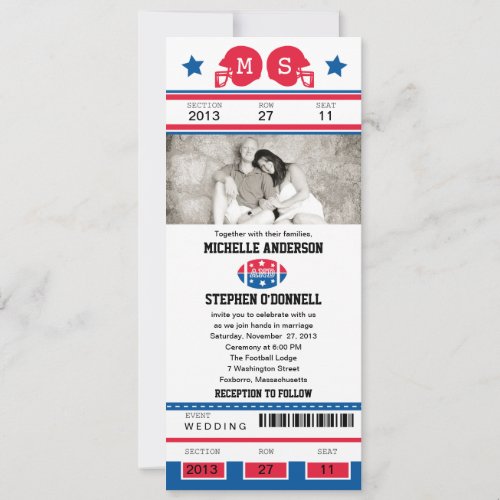 Football Ticket Wedding Invitation