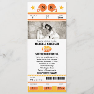 Football Ticket Wedding Invitation