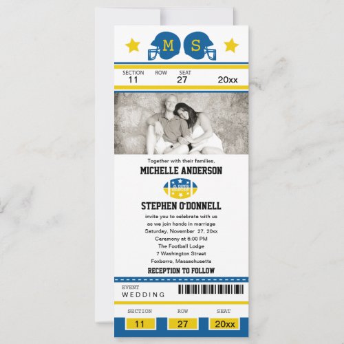 Football Ticket Wedding Invitation