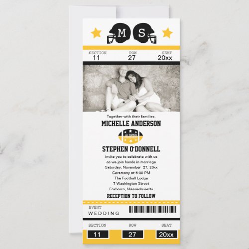 Football Ticket Wedding Invitation