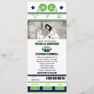 Football Ticket Wedding Invitation