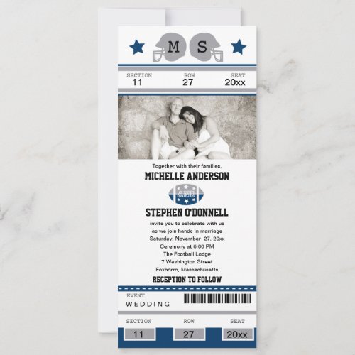 Football Ticket Wedding Invitation