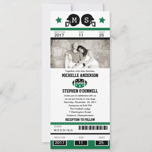 Football Ticket Wedding Invitation