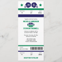 Football Ticket Wedding Invitation