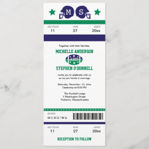 Football Ticket Wedding Invitation